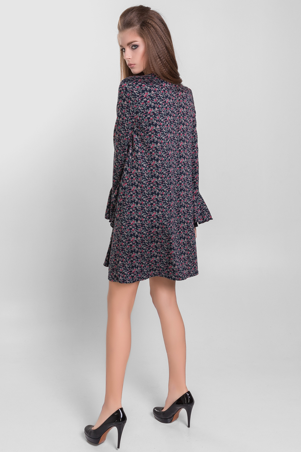 Платье 5359 Сиреневый/цветы Сирень