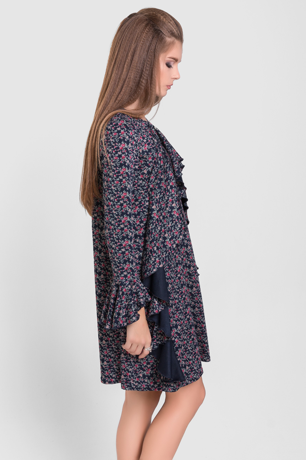 Платье 5359 Сиреневый/цветы Сирень