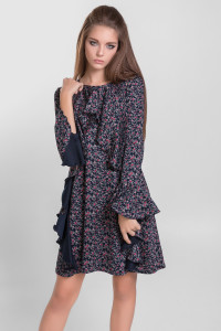 Платье 5359 Сиреневый/цветы Сирень