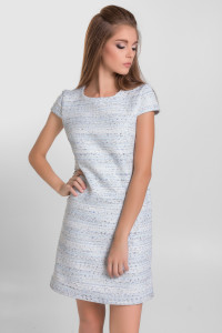 Robe courte bleue décontractée en bouclé Bleu . Голубой