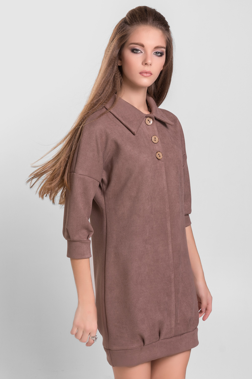 Платье 5368 Темно-бежевый Темно-бежевый