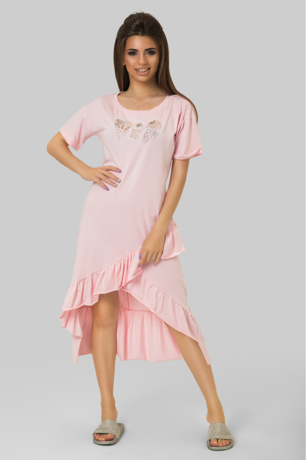 Платье 5418 Розовый Розовый
