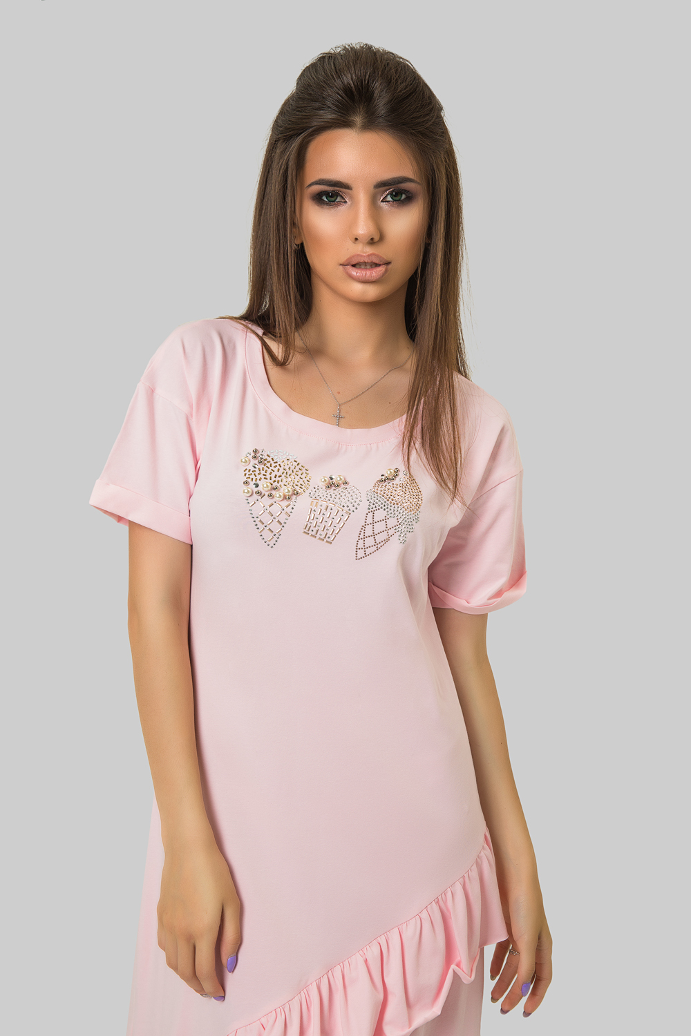 Платье 5418 Розовый Розовый