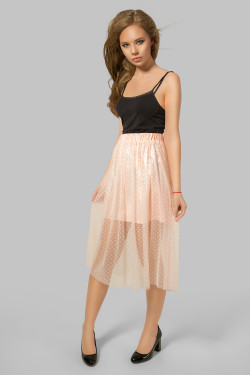 Jupe tutu midi en satin pêche Pêche romantique.