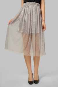 Everyday satin skirt in light grey, romantic style. Light gray. Светло-серый