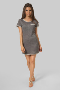 Grey short dress, Casual , short-sleeved Grey Серый