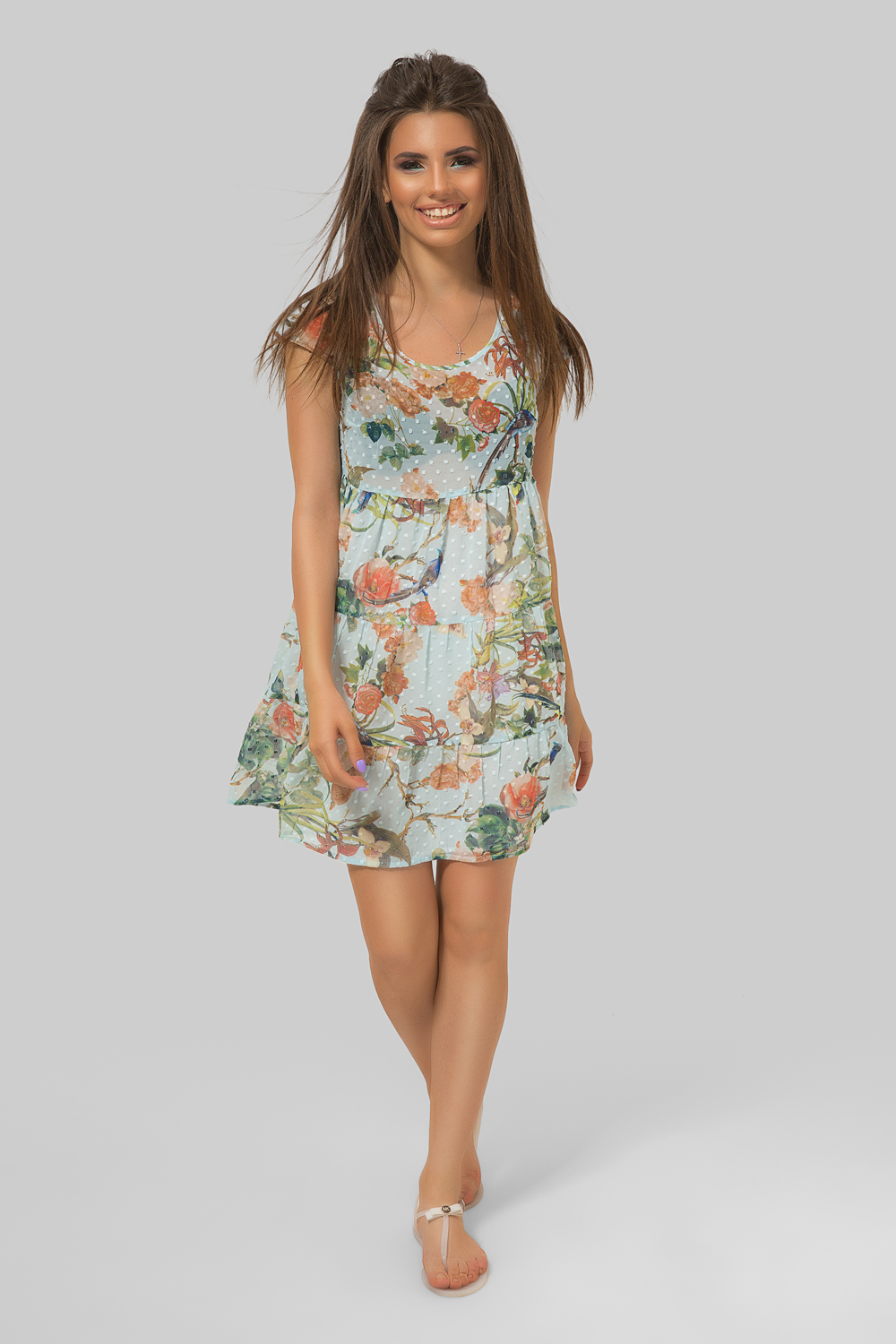 Платье 5453 Голубой Голубой