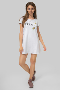 White dress, casual style, cotton, short sleeves White
