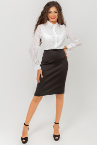 Black high-waisted pencil skirt with a Black Черный