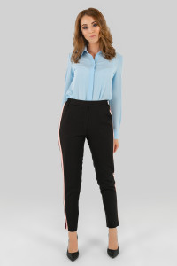 Black sports trousers with two-tone stripes Черный