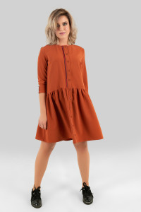 Everyday short oversized brick-colored dress Brick Кирпич