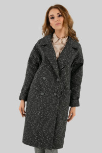 Dark grey oversized wool coat, loose fit Dark gray Темно-серый