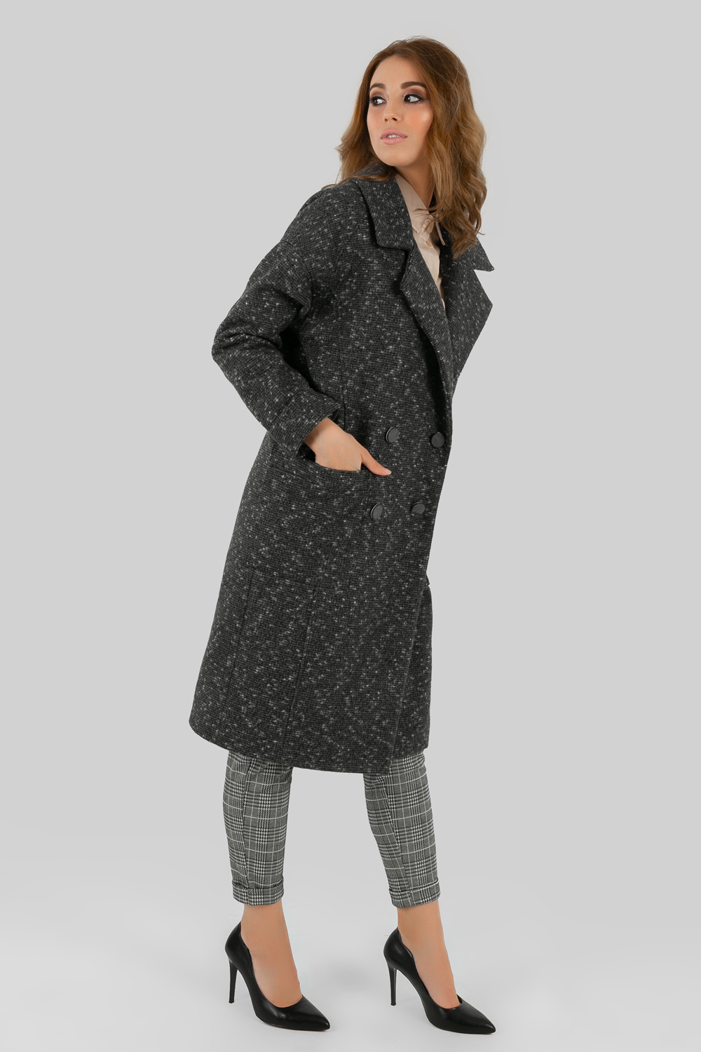 Пальто 5540 Темно-серый
