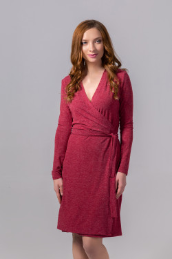 Rochie de lucru midi, petrecută, din viscoză Burgundia