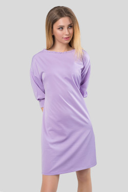 Діловий жіноча сукня з костюмної тканини бузкового кольору з бантом на спині., колір Бузок