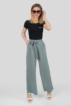 Women's wide-leg palazzo trousers in sage green