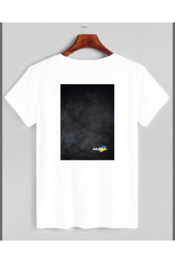 Белый боди женский из хлопка с круглым вырезом и принтом