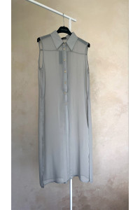 Grey sleeveless chiffon blouse, perfect blouses for summer. Grey. Серый