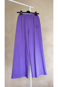 Спортивні штани з двонитки з високою посадкою, бузкового Ліловий. Бузковий. Лиловый