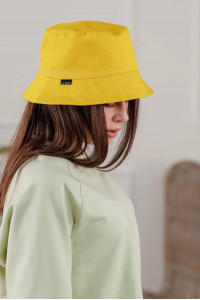 Желтая панама из плотного коттона на подкладке в стиле casual Желтый Желтый