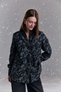 Черная фланелевая рубашка в клетку с длинным рукавом Черный Черный