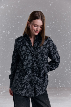 Черная фланелевая рубашка в клетку с длинным рукавом Черный