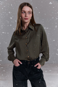 Mix satin long-sleeved blouse for office and casual looks Mix