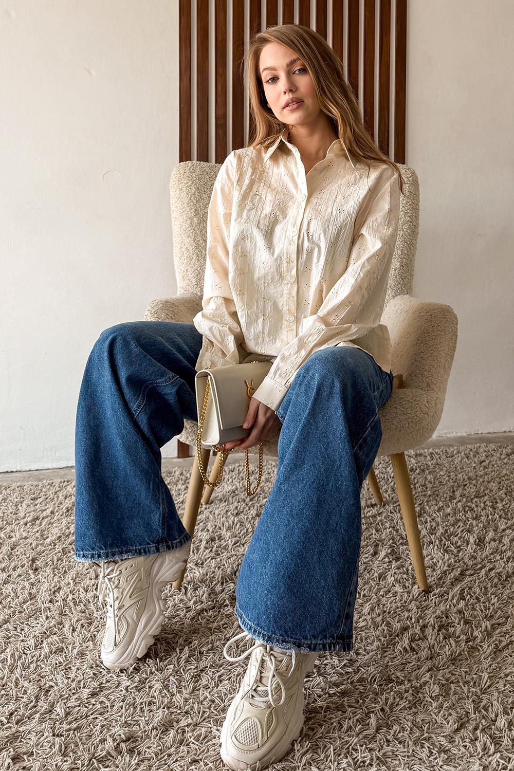 Рубашка 6813 Кремовый