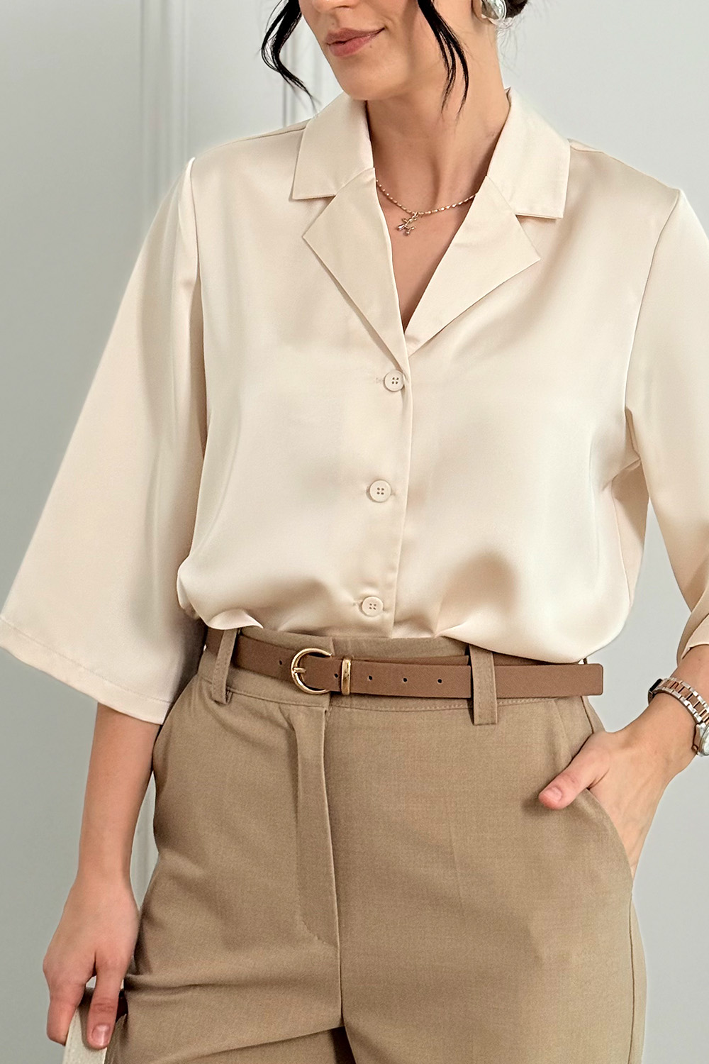 Рубашка 6811 Слоновая кость