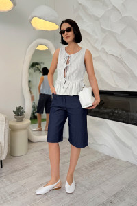 Women's white cotton bodysuit with a wide ruffle and tie straps Белый