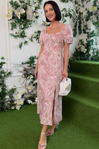 Freesia-colored cotton midi Evening dress with a Milling Фрезовый