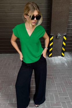 Green Green wrap blouse with V-neck