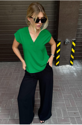 Chemisier vert en tissu de type 