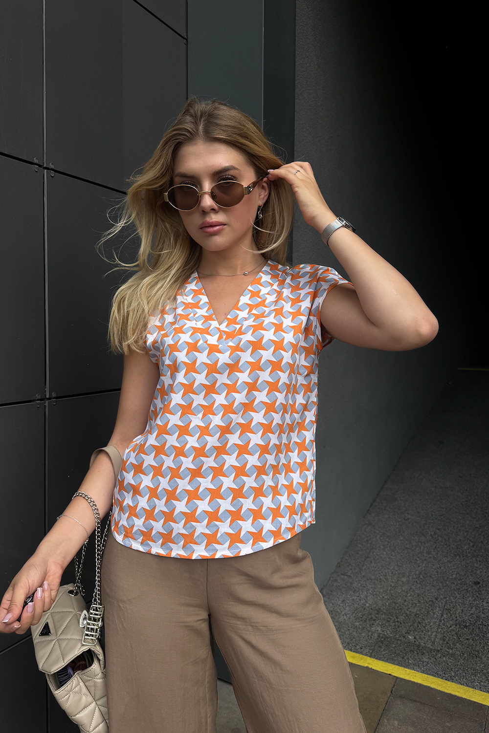 Блузка 6698 Оранжевый