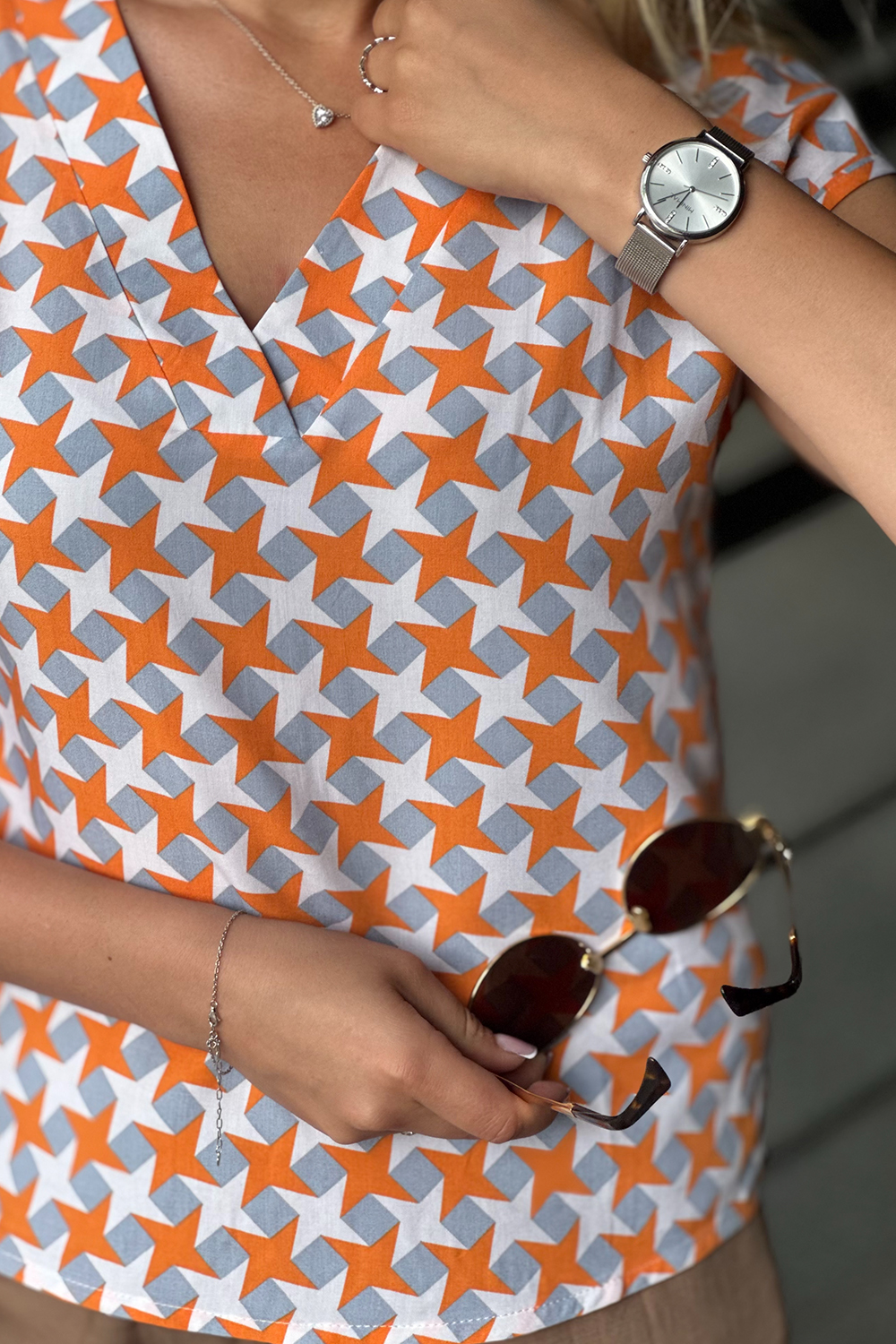 Блузка 6698 Оранжевый