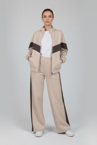 Women's Beige fleece pantsuit for walks Бежевый