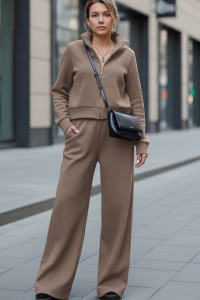 Mocha angora Sporty with a zipper Мокко