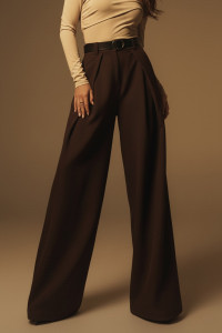 Women's stylish palazzo trousers for the office Chocolate color Шоколад