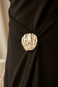 Chocolate Asymmetrical Drape Midi Office Dress Шоколад