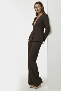 Women's Fitted Blazer in Chocolate Suiting Fabric Шоколад