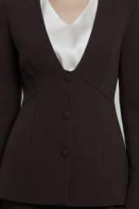 Women's Fitted Blazer in Chocolate Suiting Fabric Шоколад