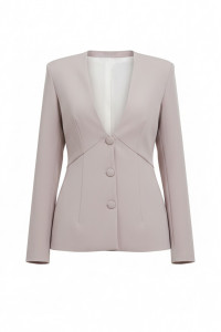 Women's Fitted Powder Pink Office Blazer in Suit Fabric Пудра