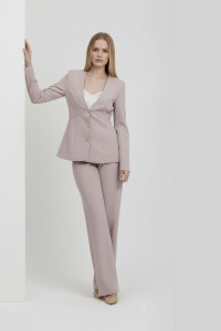 Women's Fitted Powder Pink Office Blazer in Suit Fabric Пудра