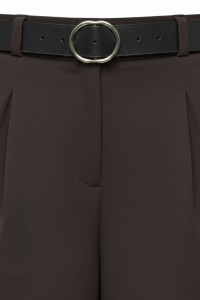 Women's straight-leg trousers in suiting fabric, chocolate color Шоколад