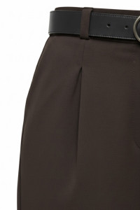 Women's straight-leg trousers in suiting fabric, chocolate color Шоколад