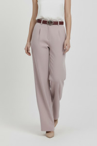 Women's straight-cut office trousers in powder-coloured suiting fabric Пудра