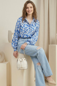 Рубашка 7009 Голубой Голубой