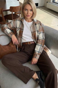 Рубашка 6925 Коричневый Коричневый