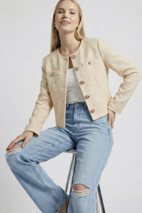 Пиджак 7017 Кремовый Кремовый