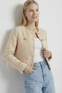 Пиджак 7017 Кремовый Кремовый